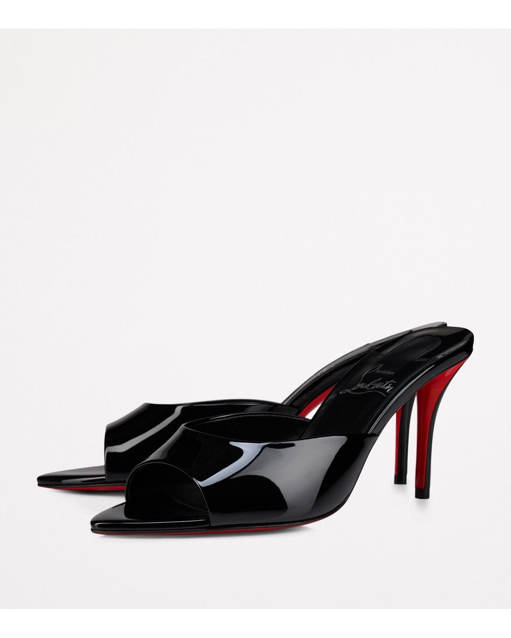 Christian Louboutin Black Miss Z Patent Calf Leather Mules 80