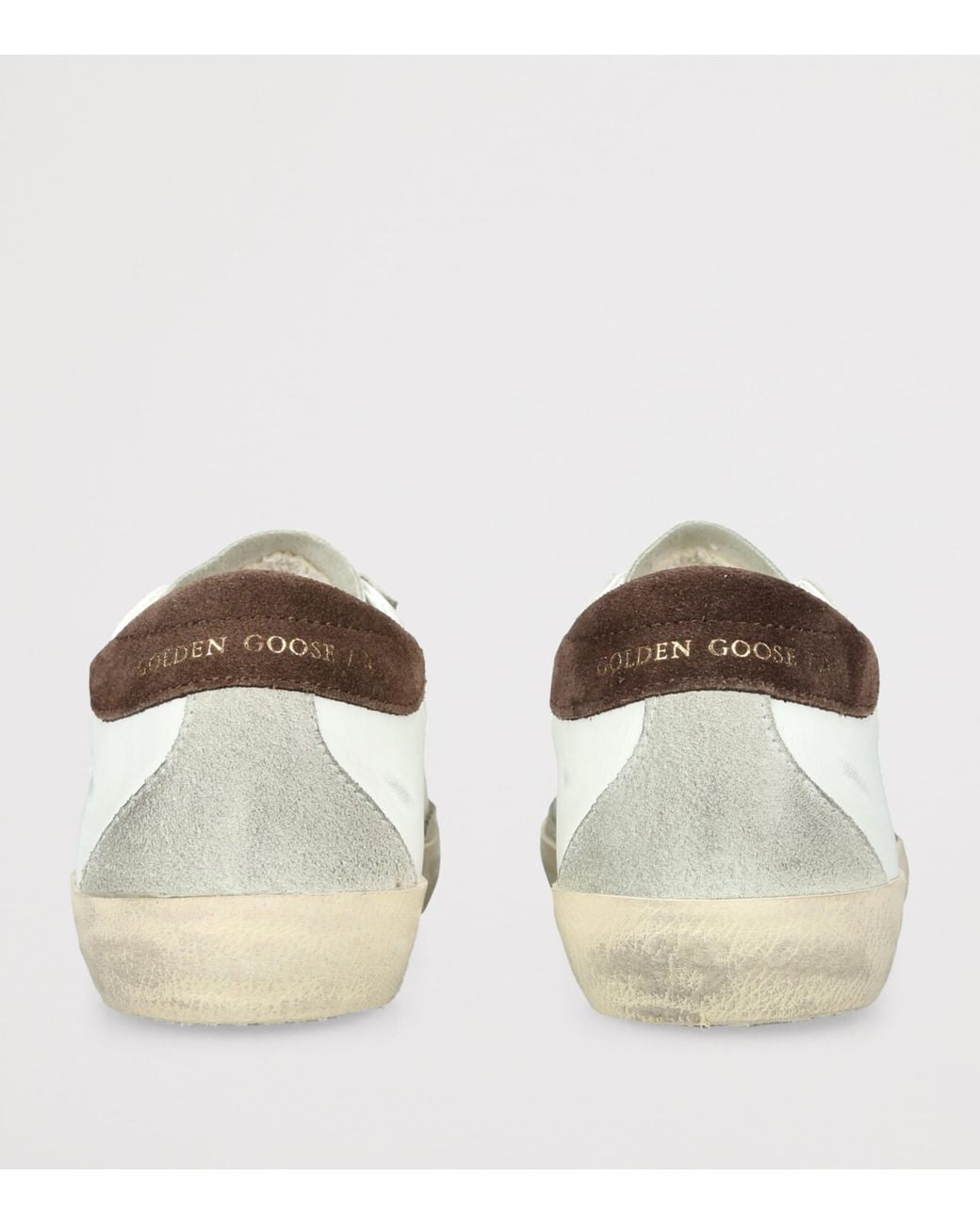 Golden Goose Deluxe Brand Natural Leather Glittered Super-Star Sneakers