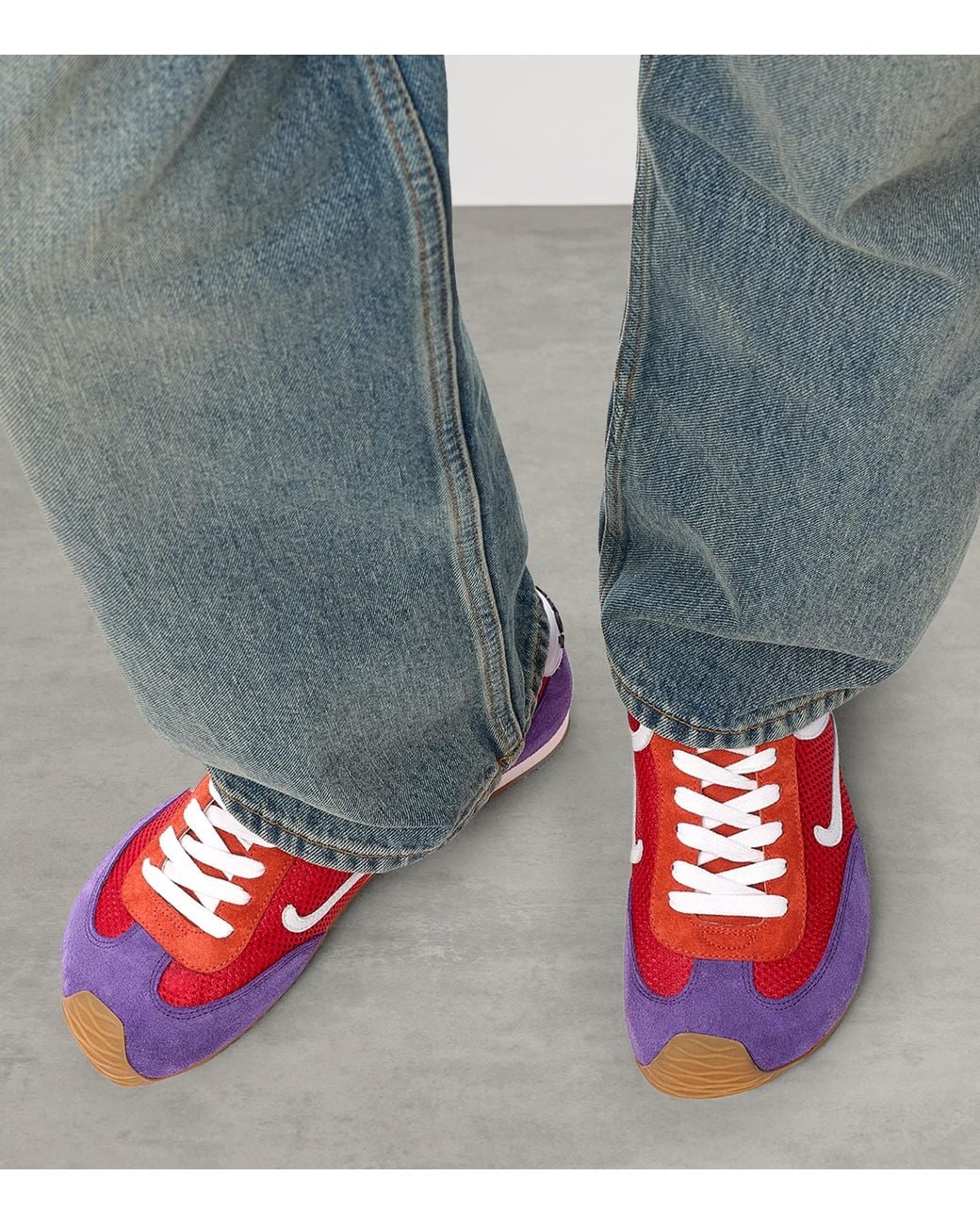 Loewe Red Ballet Runner 2.0 Shearling And Mesh Sneakers