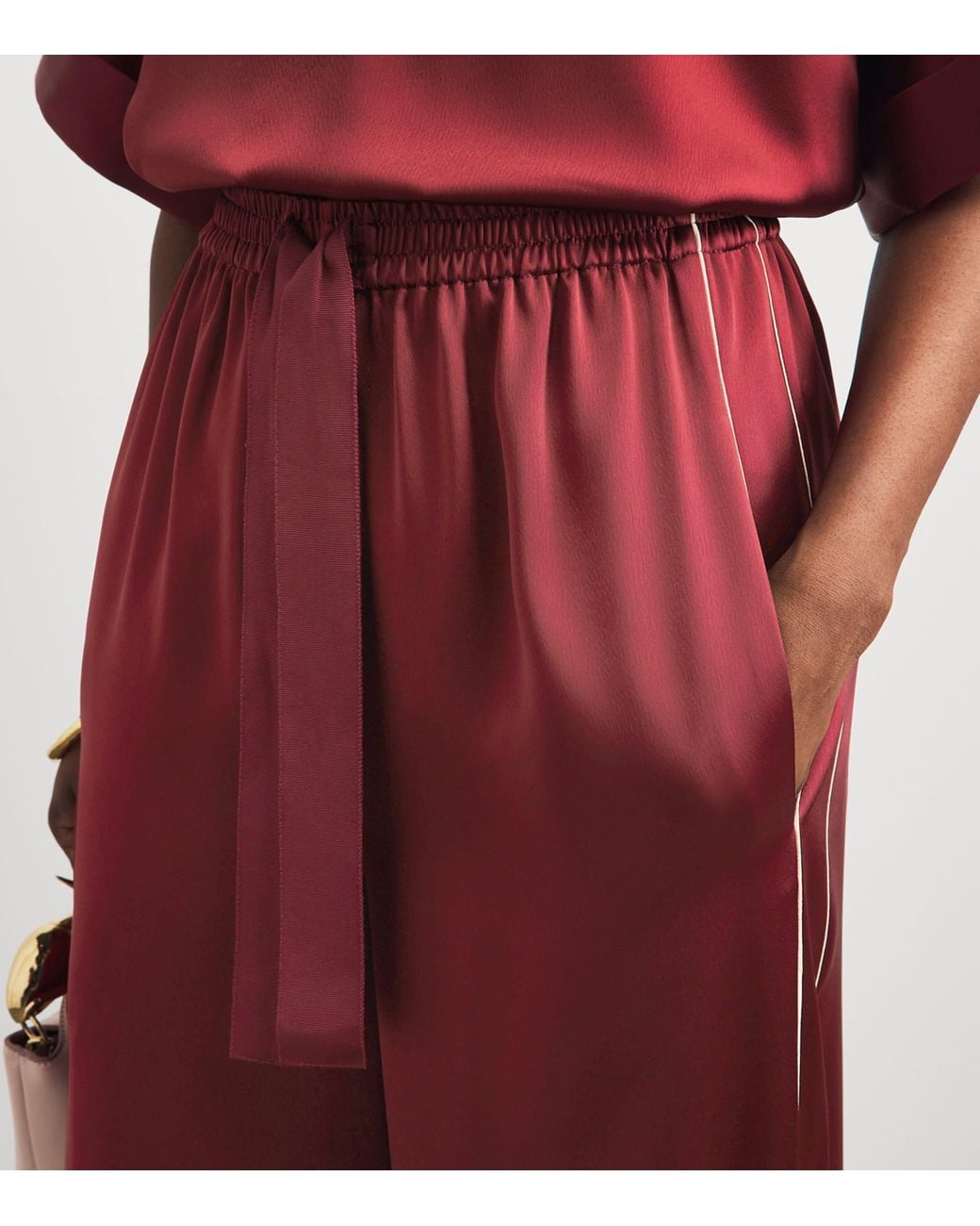 Roksanda Red Satin Nael Wide-Leg Trousers