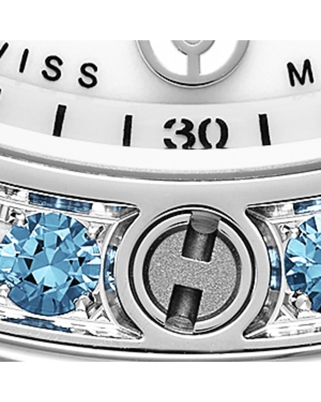 Hublot Blue Stainless Steel And Topaz Big Bang One Click Watch