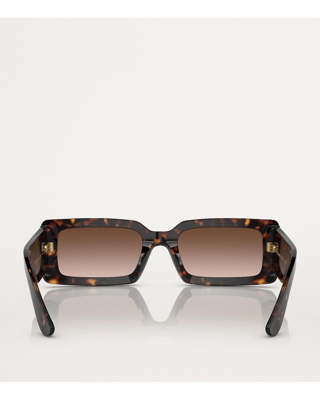 Dolce & Gabbana Brown Acetate Rectangle Sunglasses