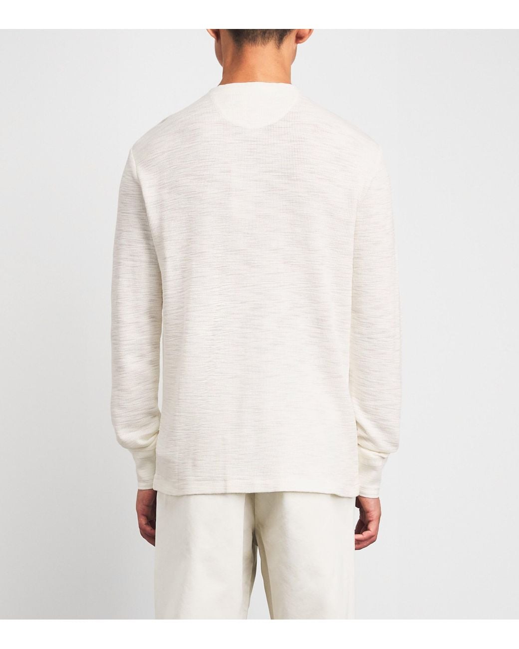 Polo Ralph Lauren White Cotton Waffle-Knit Henley T-Shirt for men