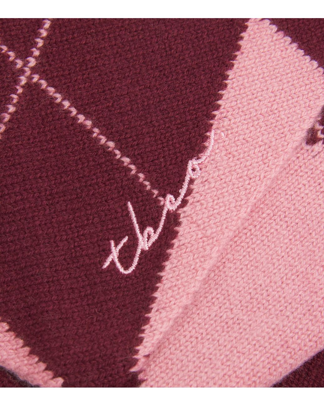 TBCo Red Merino Wool Arygle Triangle Scarf