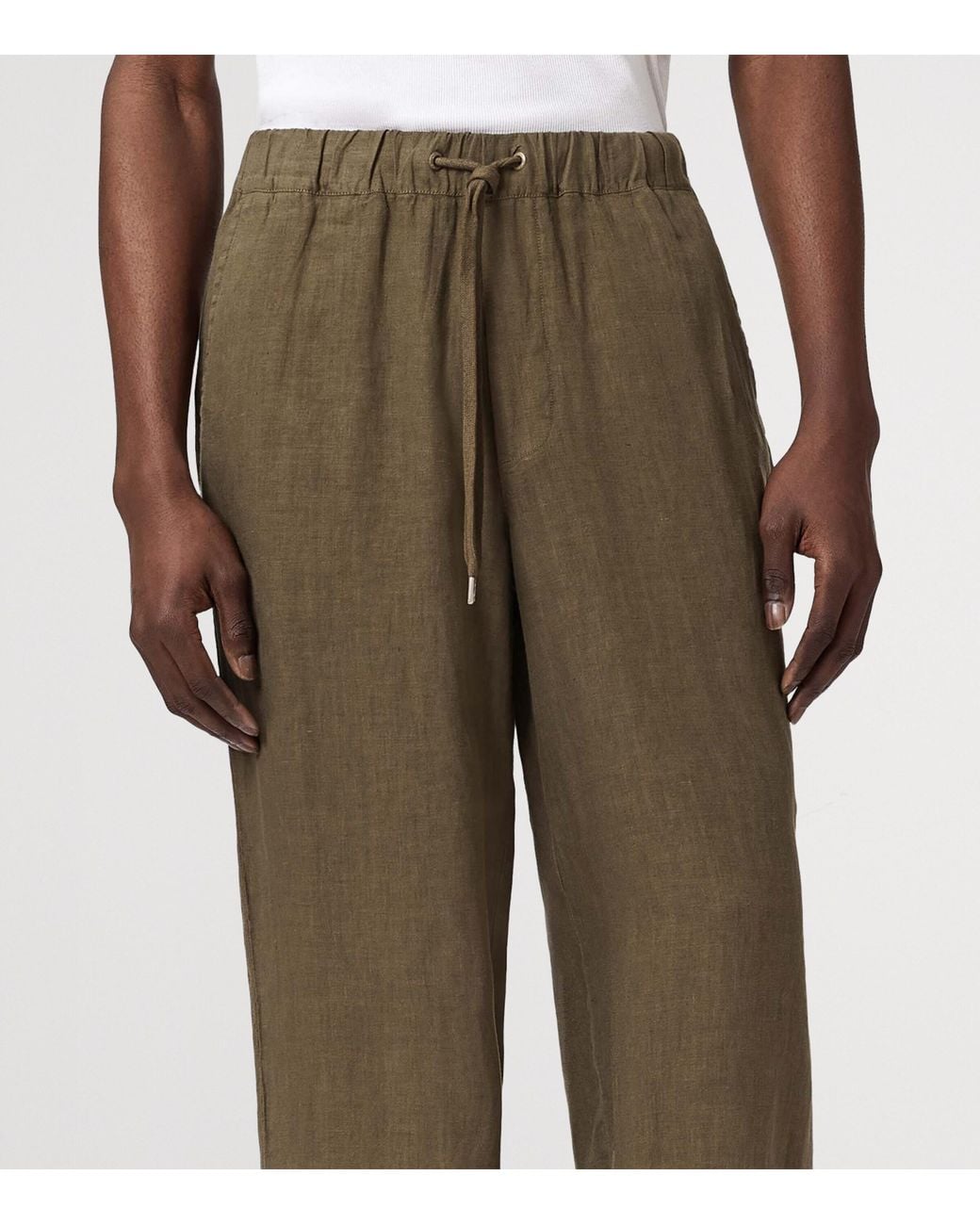AllSaints Green Sharp Straight Trousers for men