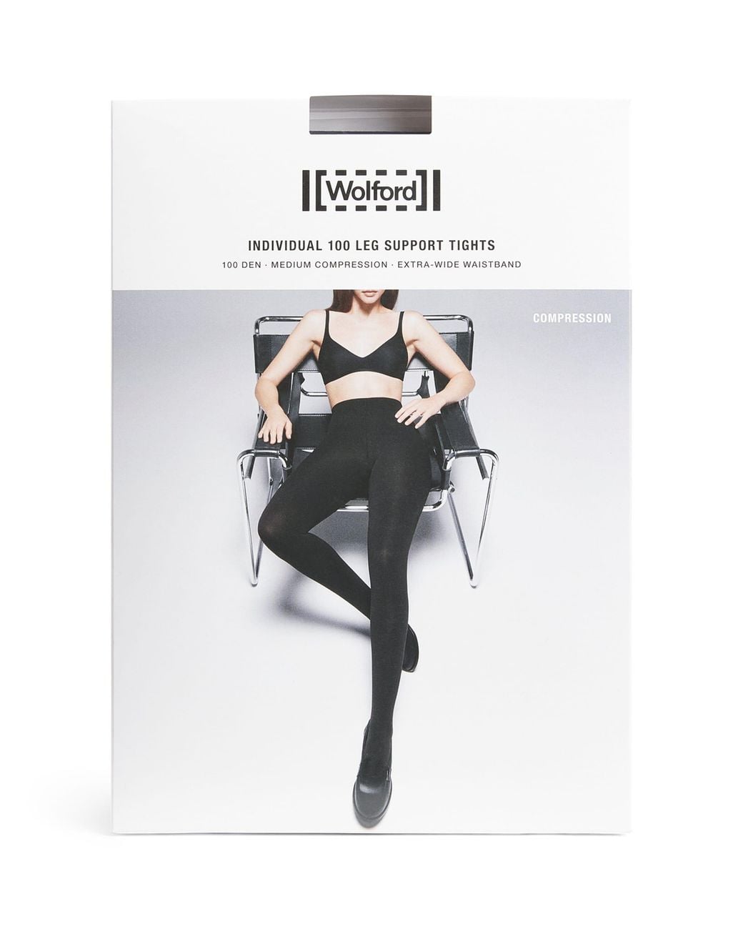 Wolford White Individual Leg Support 100 Tights