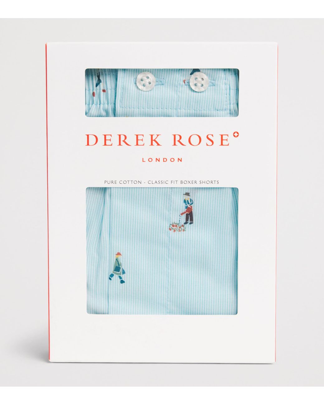 Derek Rose Blue Cotton Printed Ledbury Boxer Shorts for men