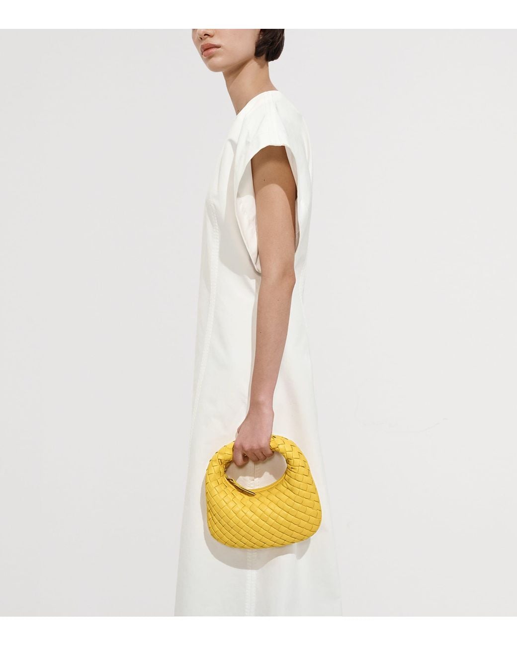Bottega Veneta Yellow Baby Nappa Leather Veneta Shoulder Bag