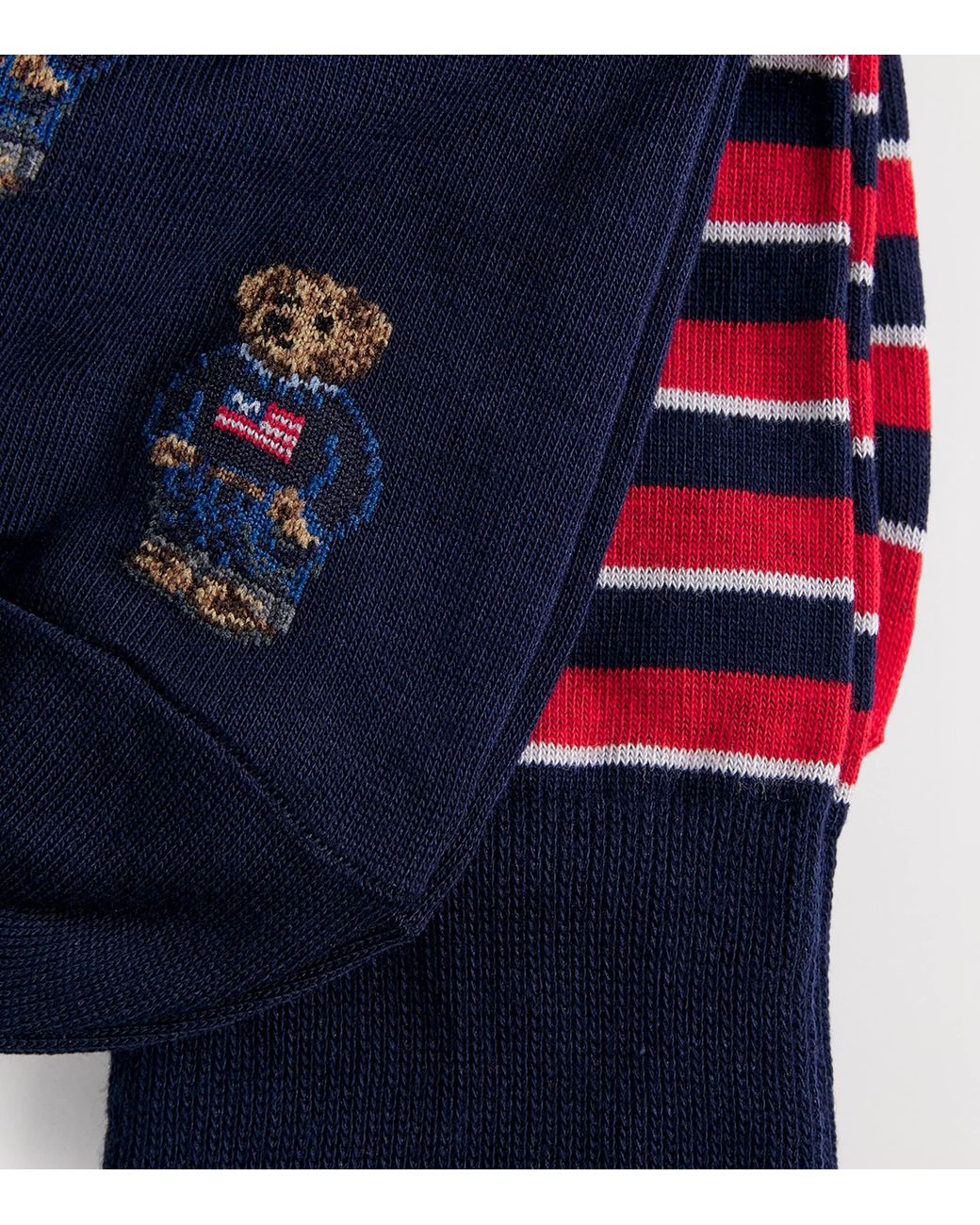 Polo Ralph Lauren Blue Polo Bear And Stripe Socks for men