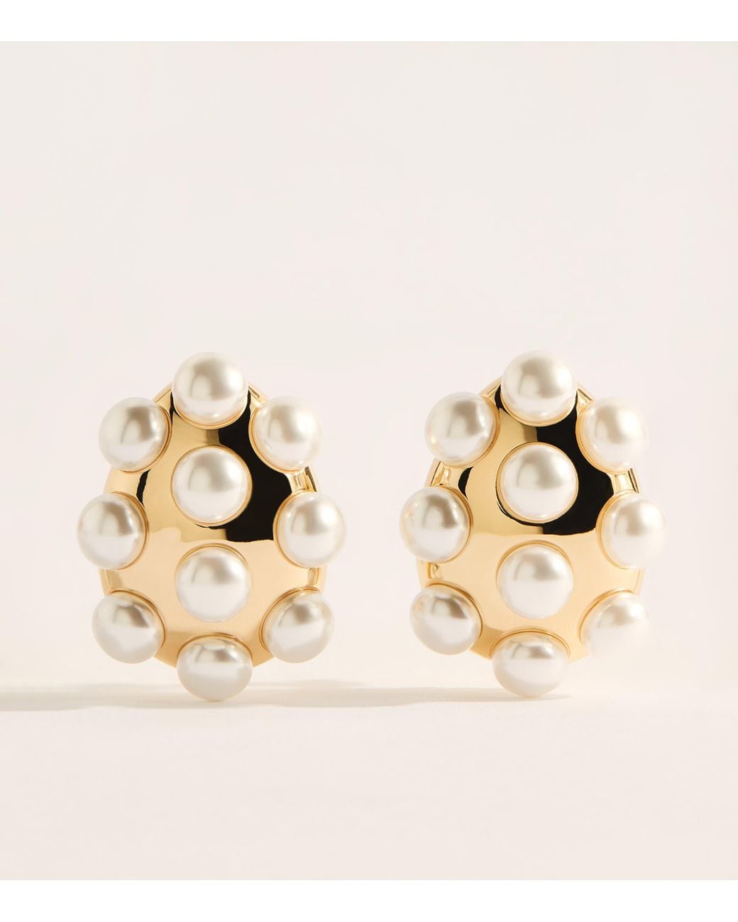 Carolina Herrera Natural Faux Pearl Stud Earrings