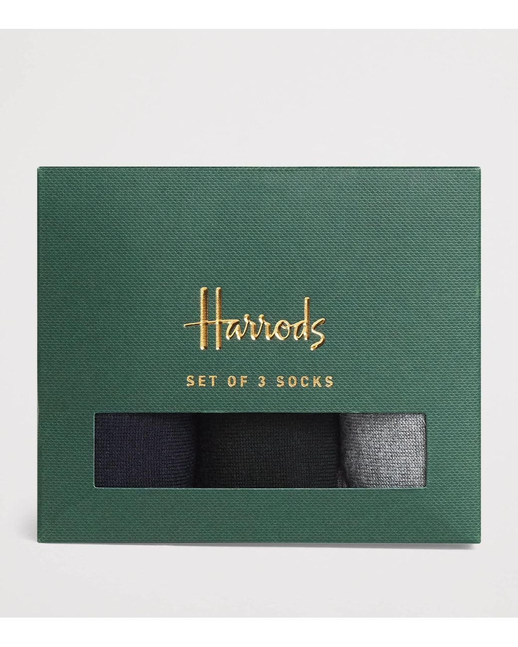 Harrods Black Pack Of 3 Logo Socks for men