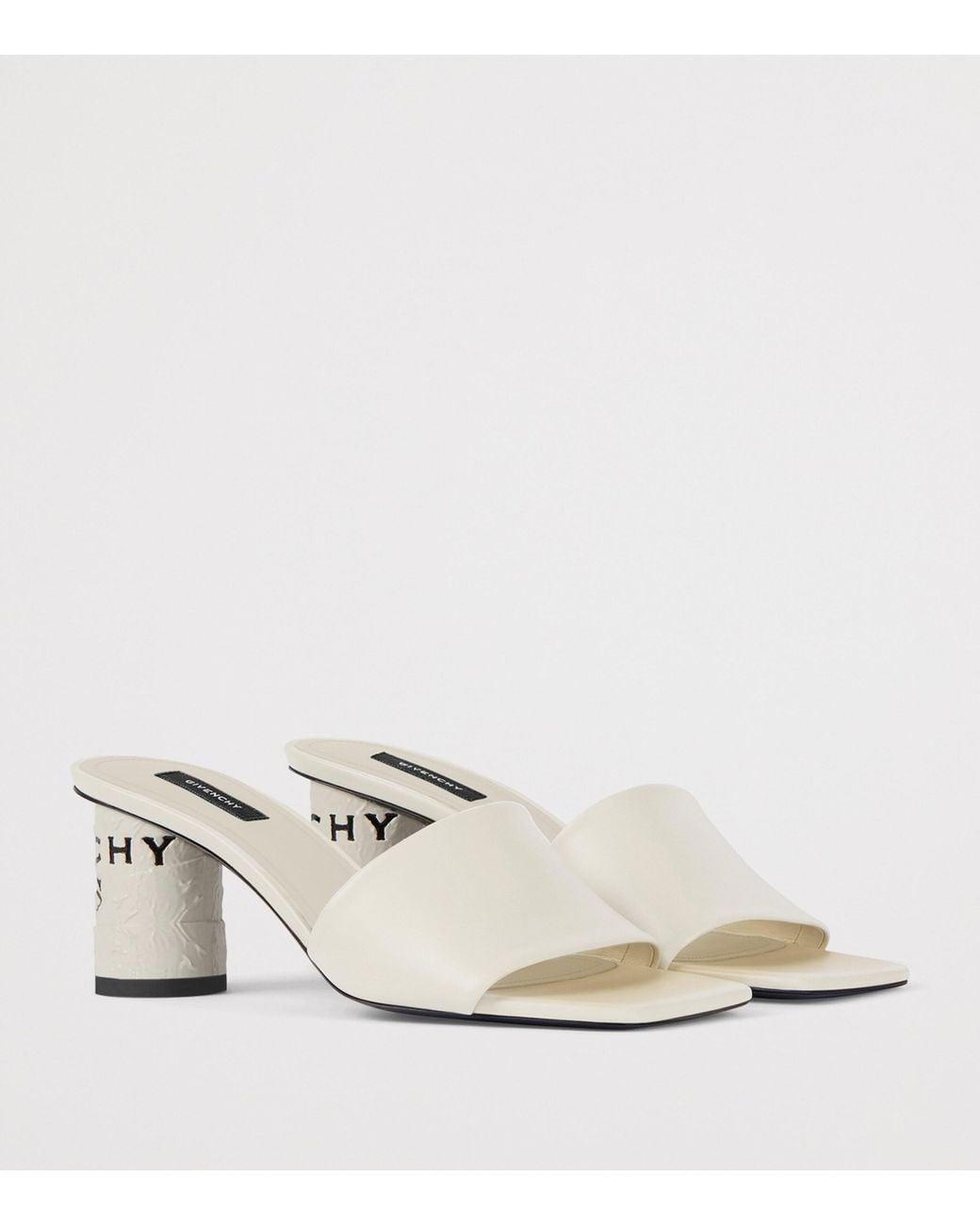 Givenchy White Leather Tape Heeled Mules 65