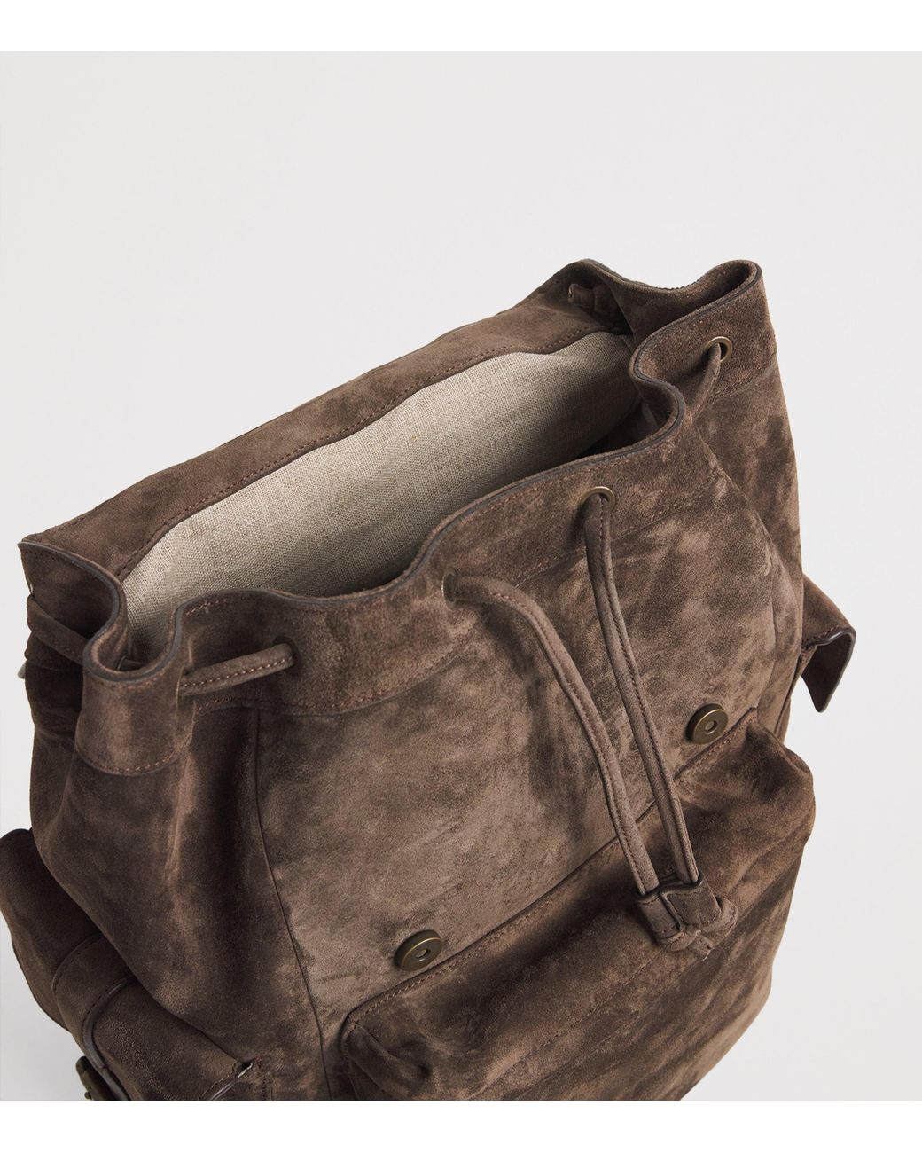 Officine Creative Brown Suede Bostonian Backpack for men