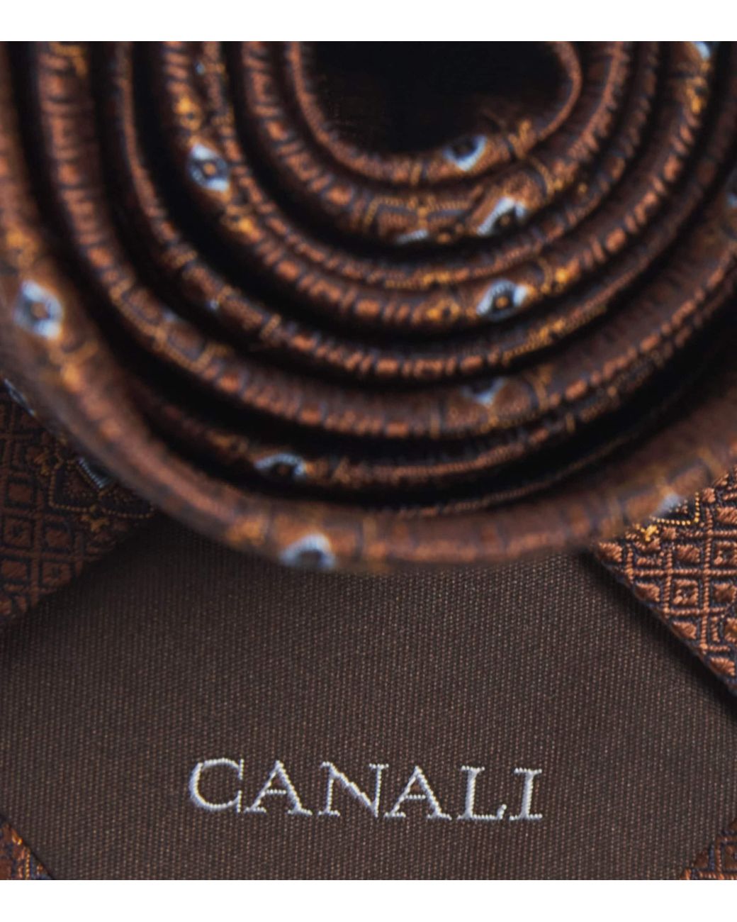 Canali Brown Silk Jacquard Tie for men