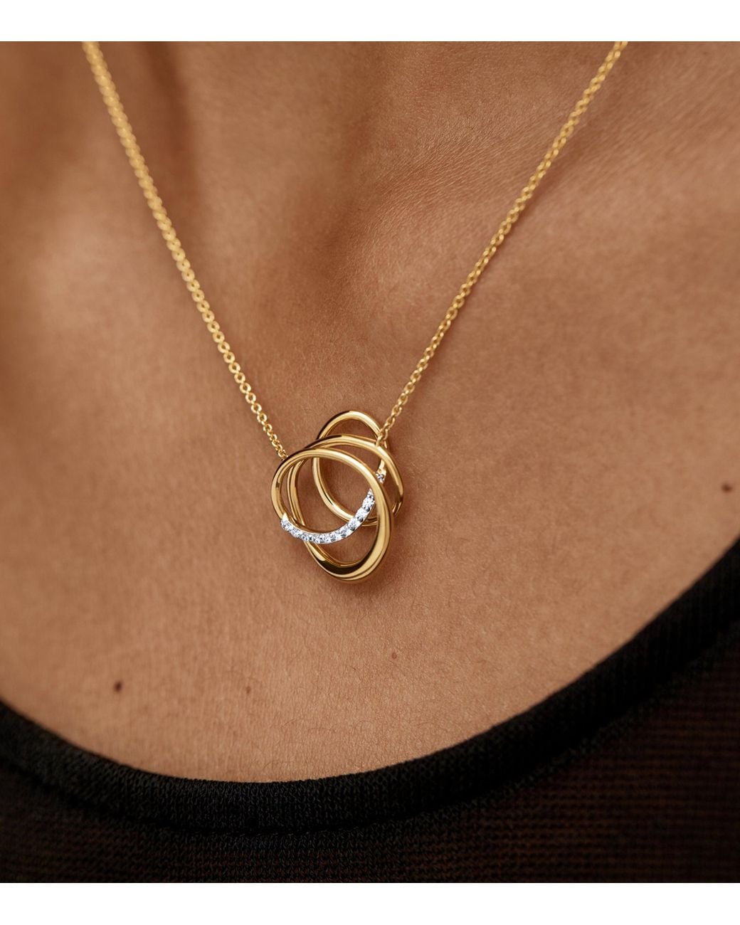 Monica Vinader Metallic Vermeil And Diamond Nura Wrap Necklace