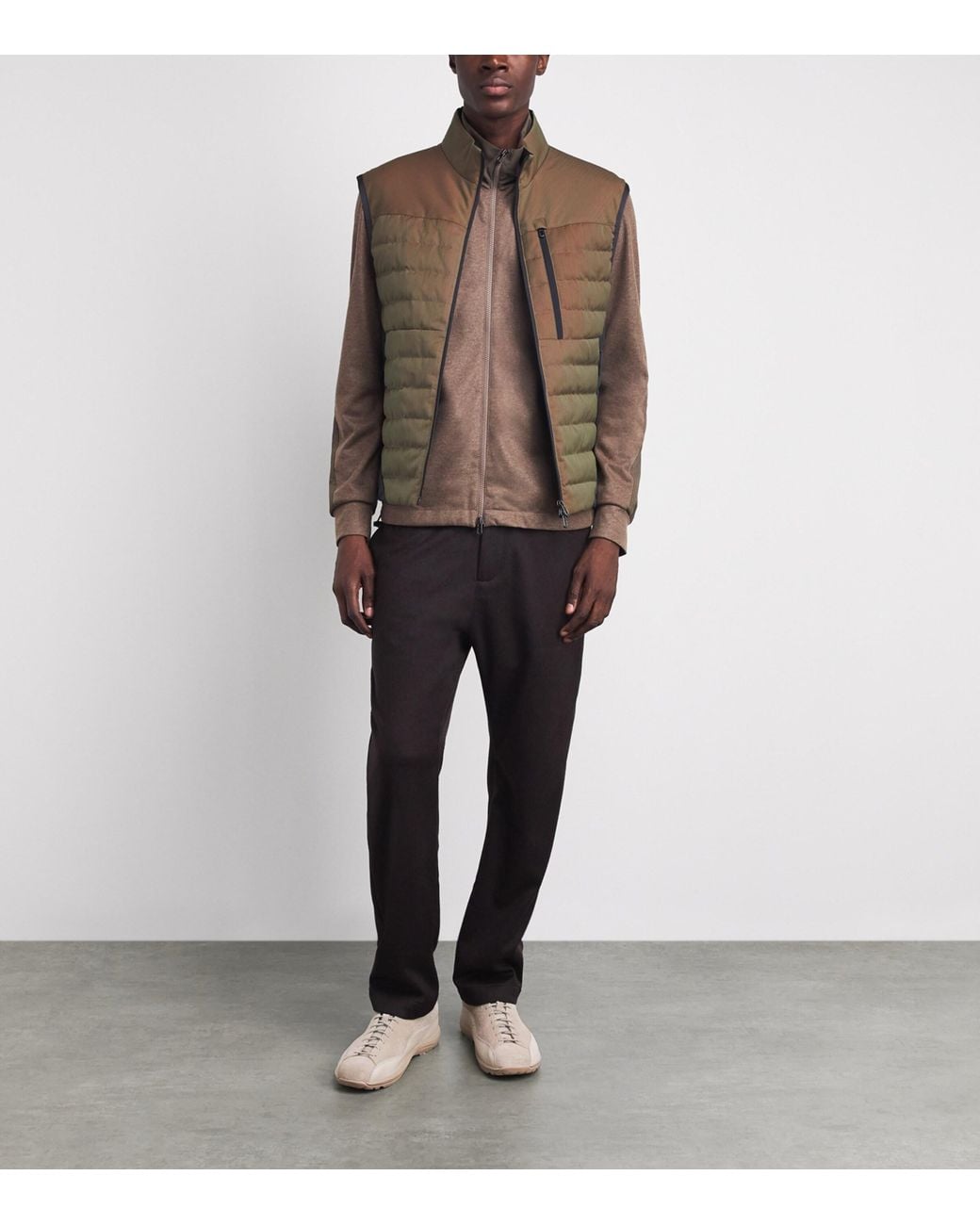 Sease Brown Wool-Blend Intrepid Down Gilet for men