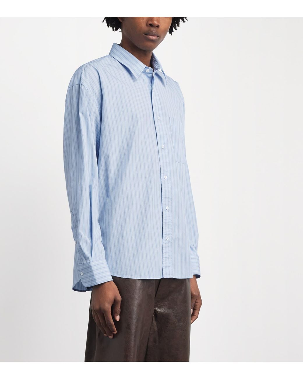 sunflower Blue Cotton Stripe New Base Shirt for men