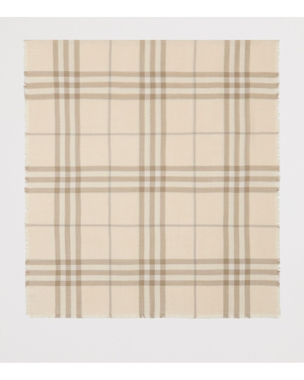Burberry Natural Wool-Silk Reversible Check Scarf