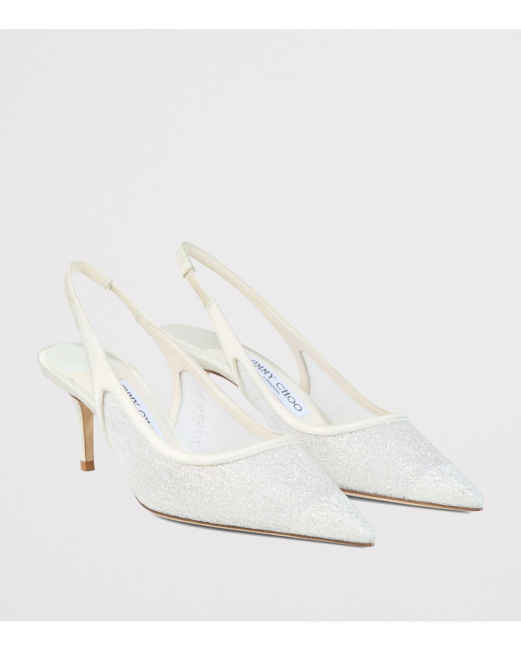 Jimmy Choo White Love 65 Slingback Heels