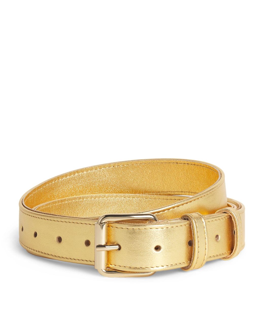 Comme des Garçons Metallic Leather Buckle Belt for men