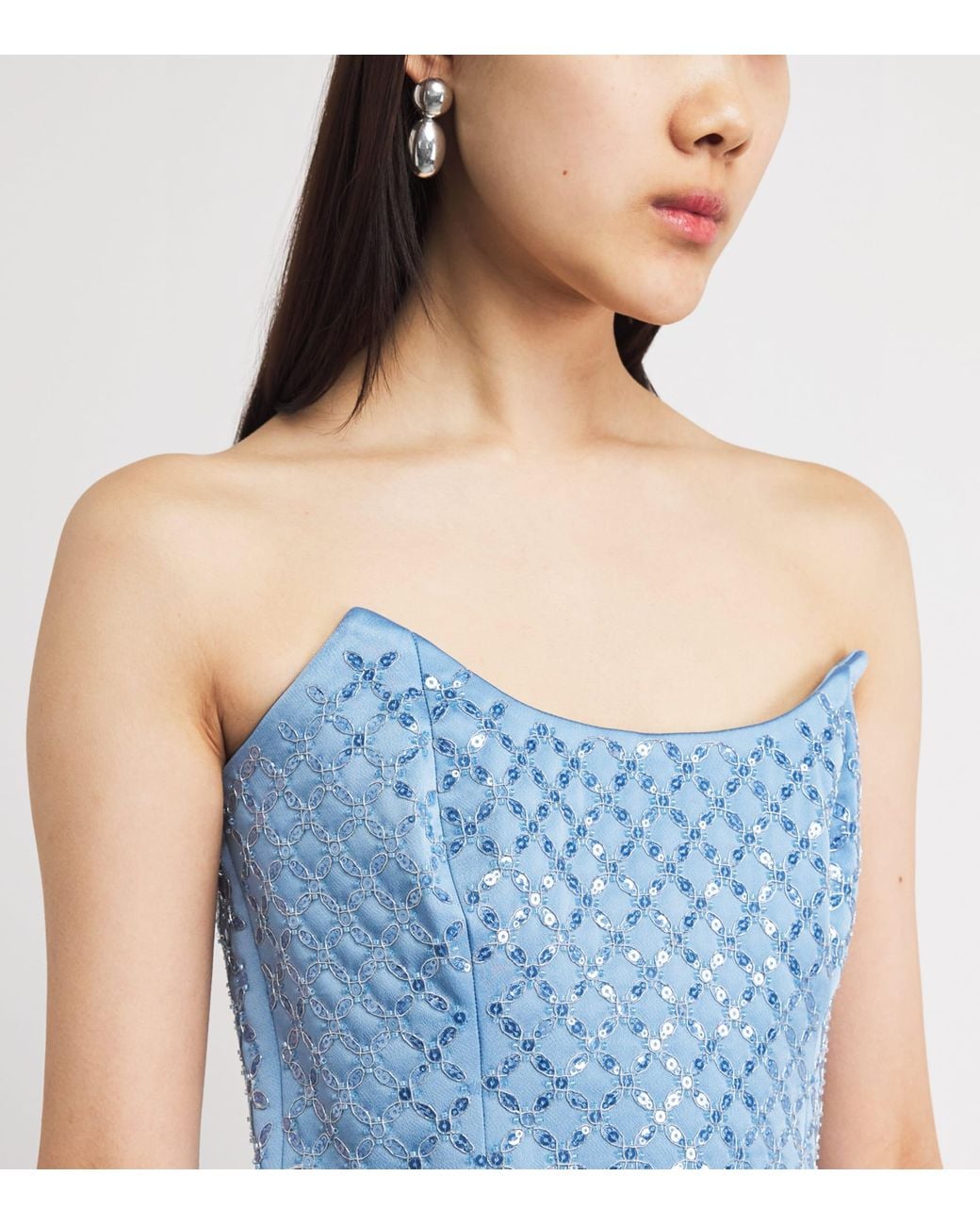 Rebecca Vallance Blue Embellished Alix Mini Dress