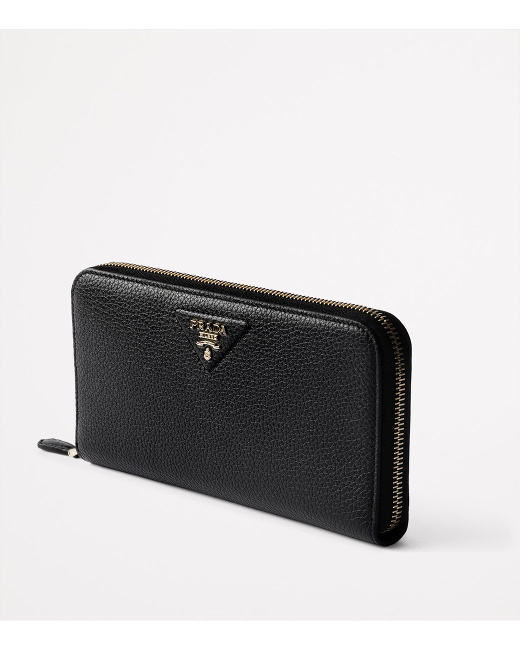 Prada Black Large Leather Zipped Wallet