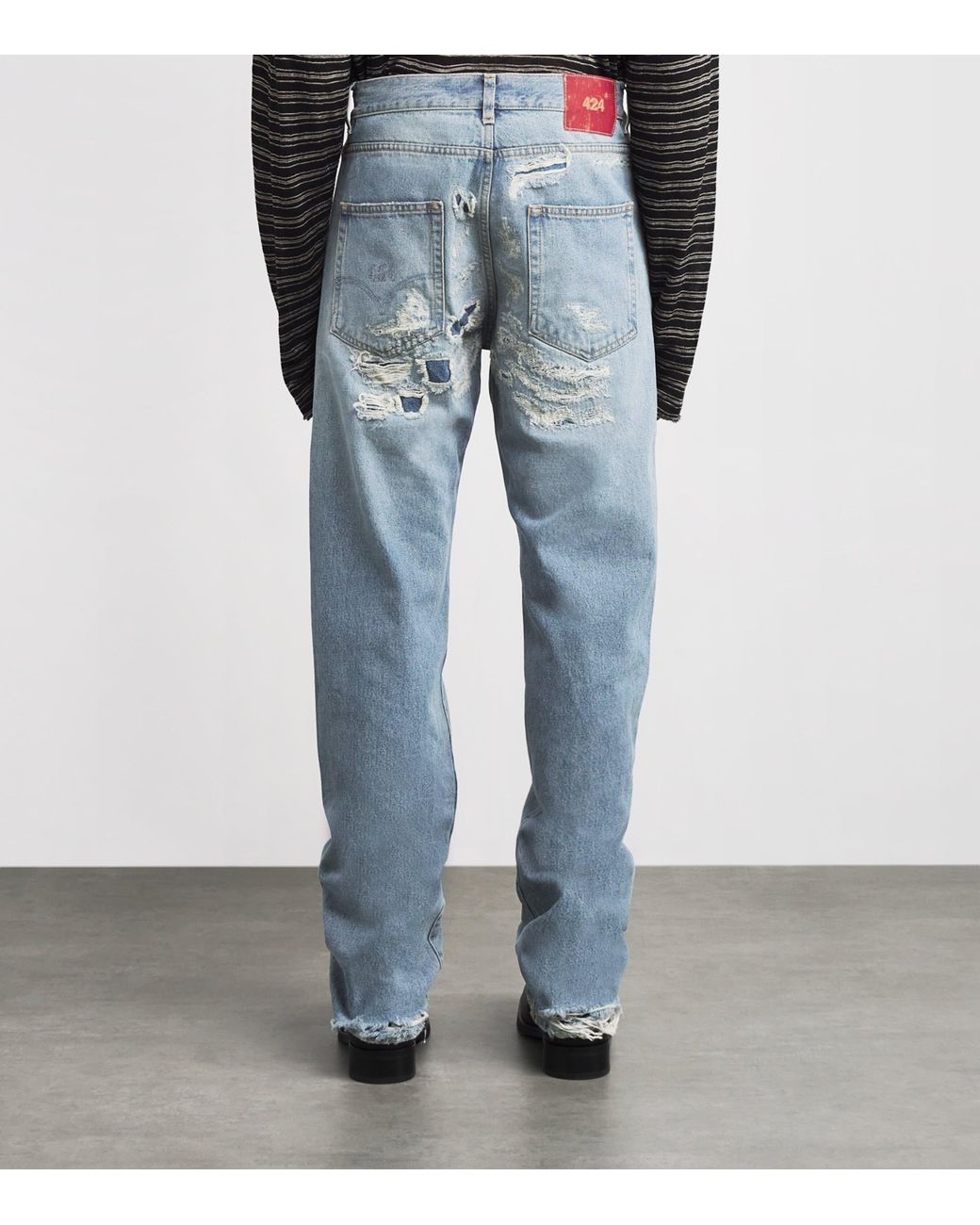 424 Blue Distressed Loose Jeans for men