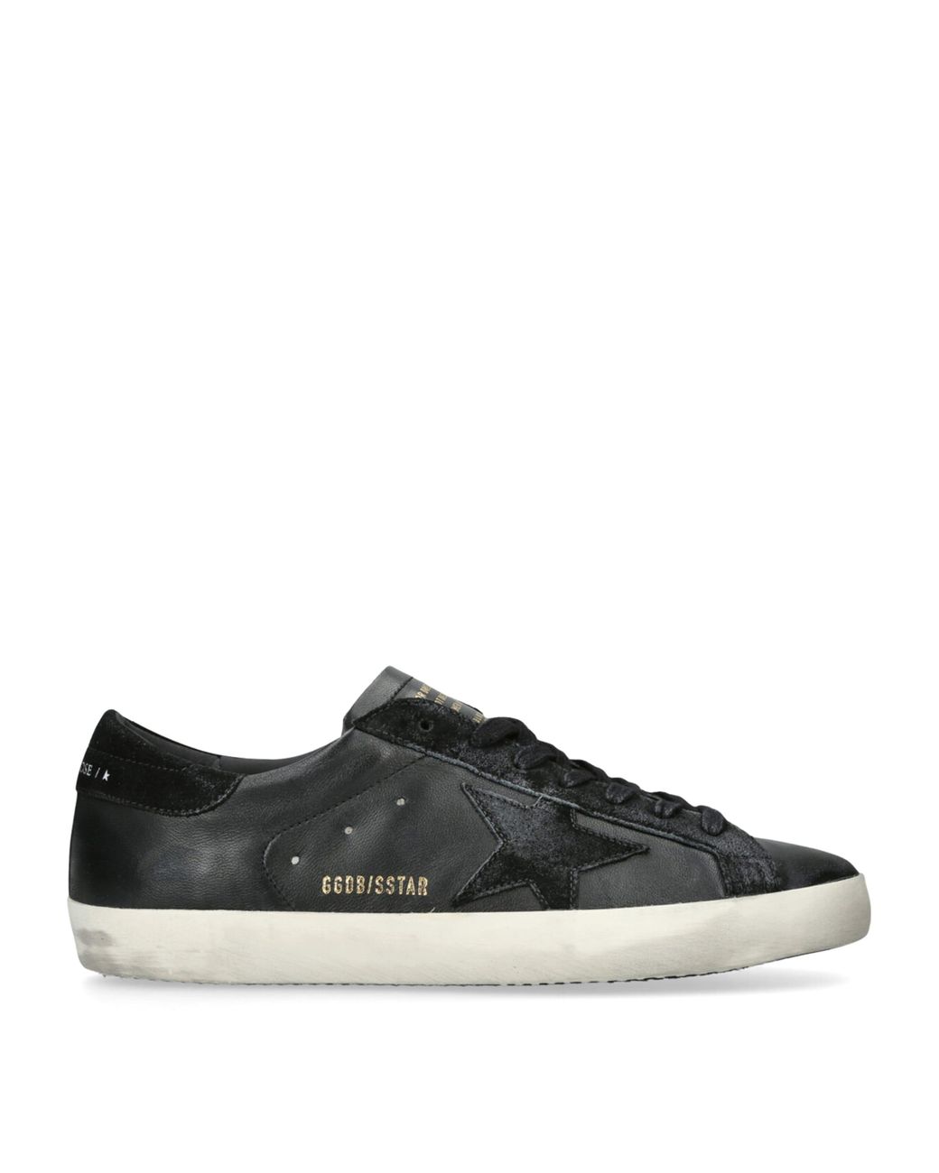 Golden Goose Deluxe Brand Black Leather Super-Star Sneakers for men