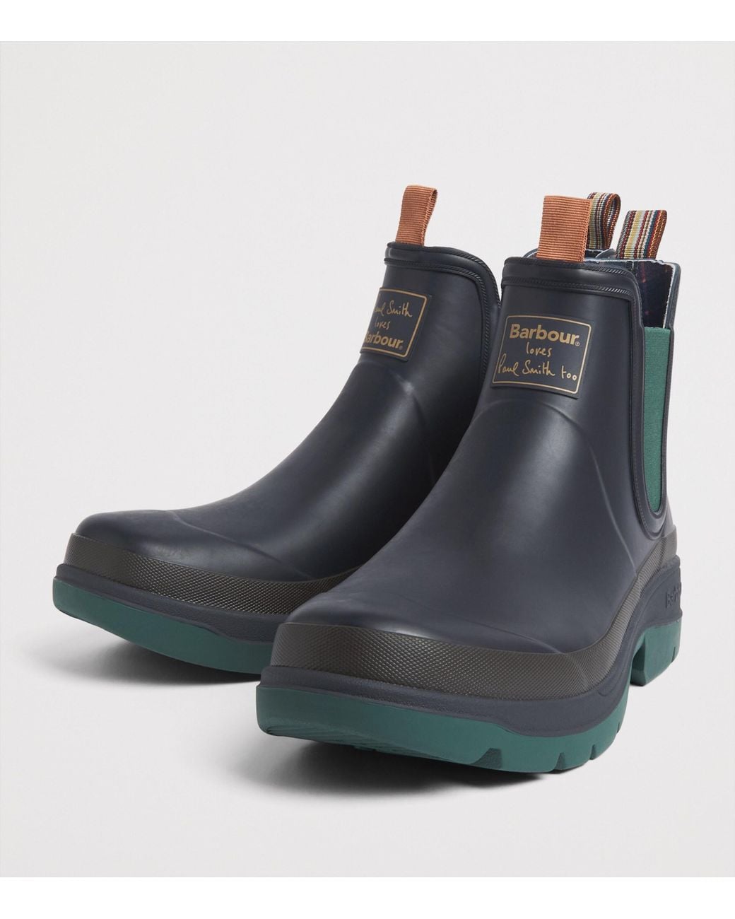 Barbour Blue X Paul Smith Chlesea Wellington Boots for men