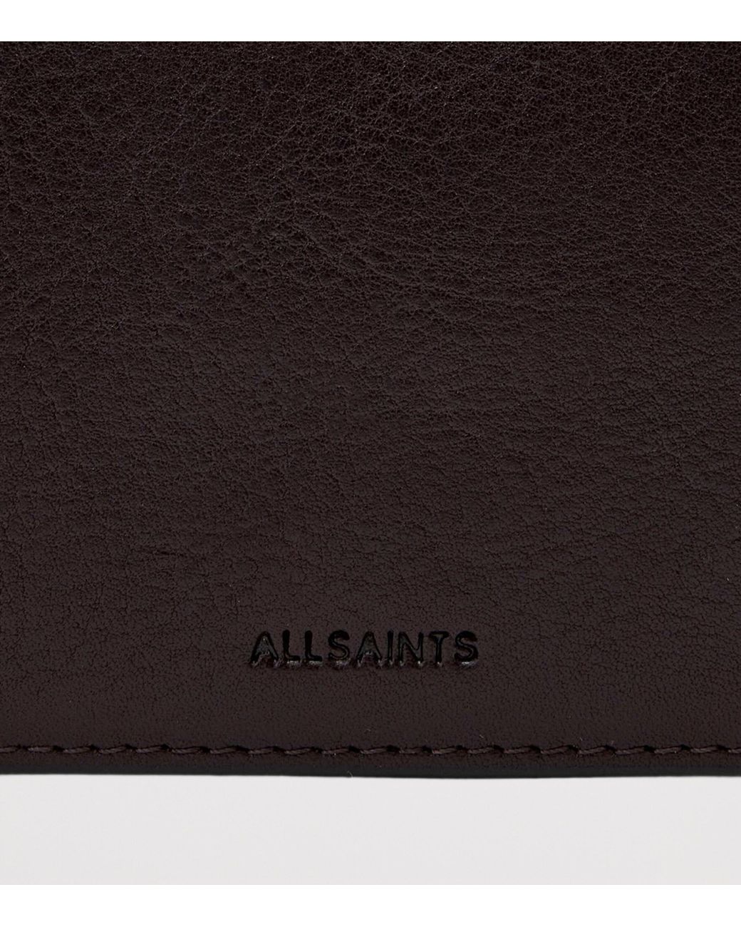 AllSaints Black Leather Axis Wallet for men
