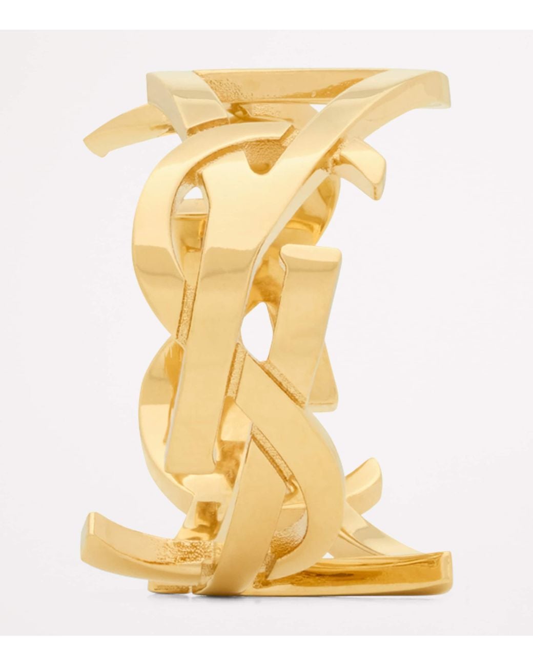 Saint Laurent Metallic Cassandre Scarf Ring