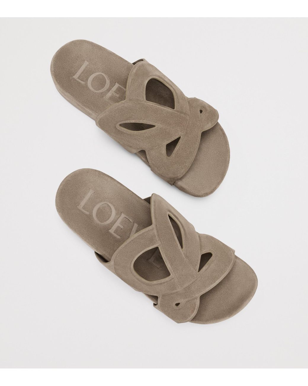 Loewe Brown X Paula's Ibiza Leather Monogram Ease Slides for men