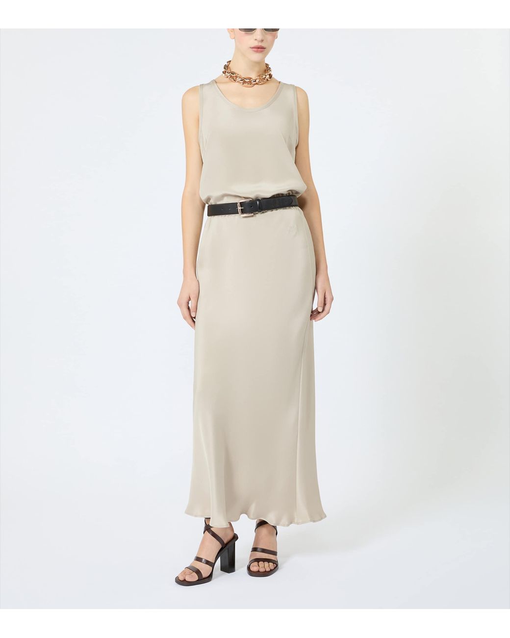 Max Mara White Silk Maxi Skirt