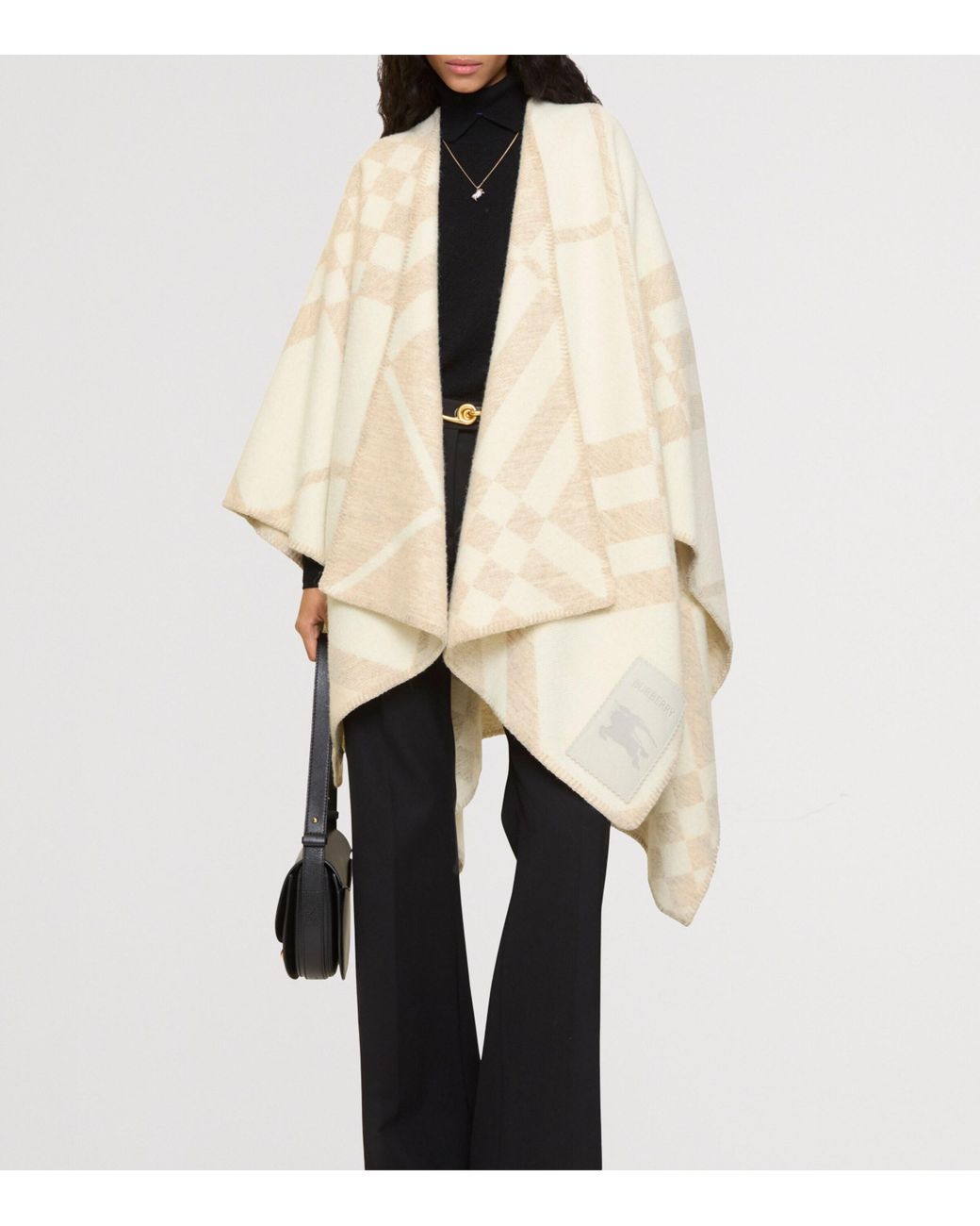 Burberry Natural Check Wool Cashmere Cape