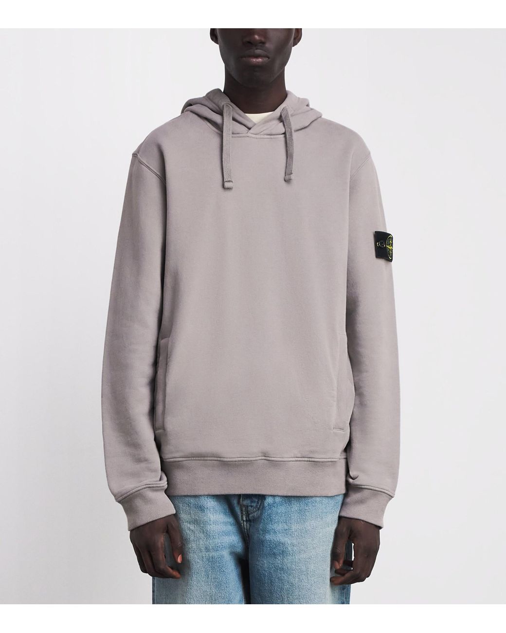 Stone Island Gray Organic Cotton Compass Hoodie for men