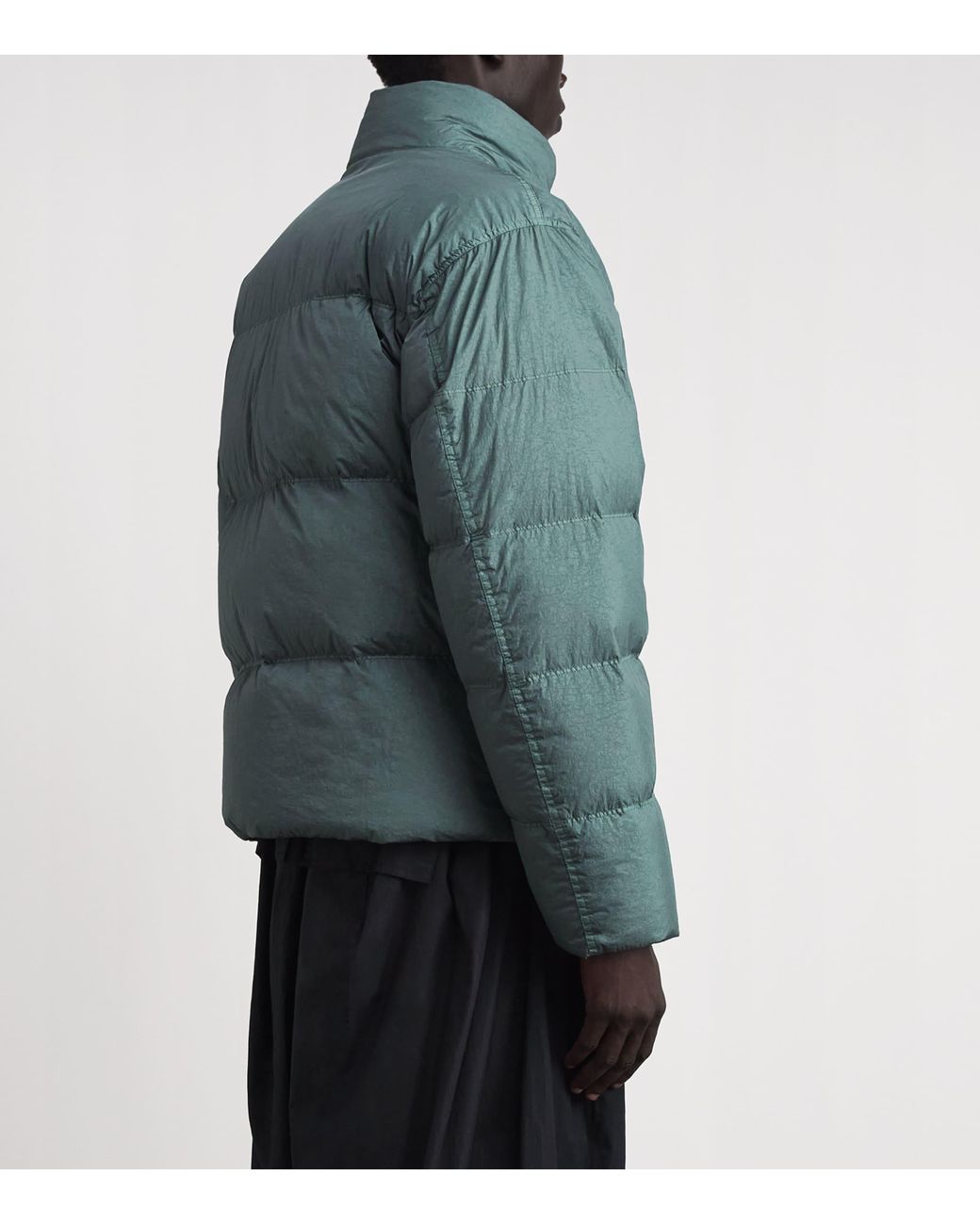 Stone Island Green Garment-Dyed Down Jacket for men
