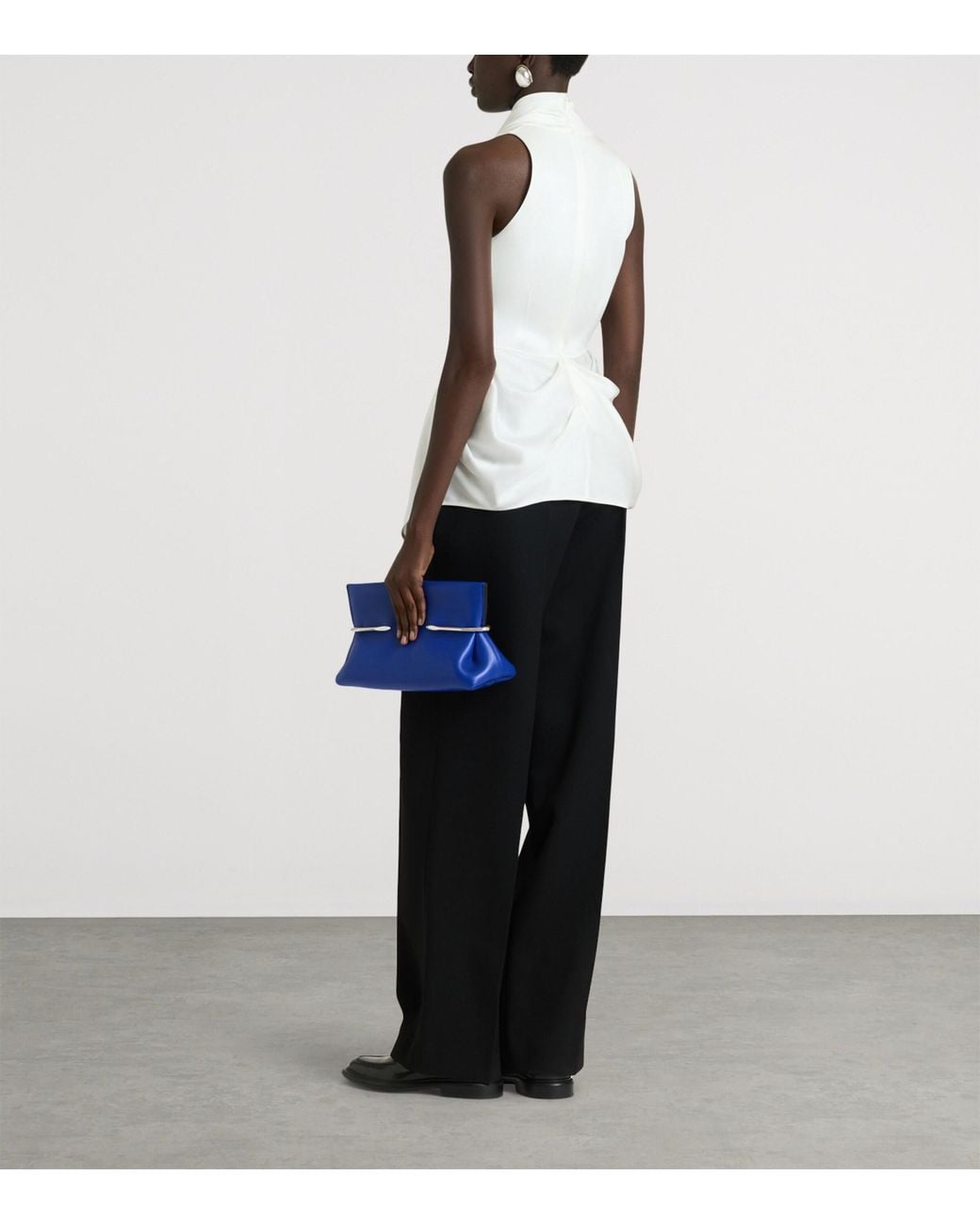 Givenchy White Draped Cowl-Neck Blouse