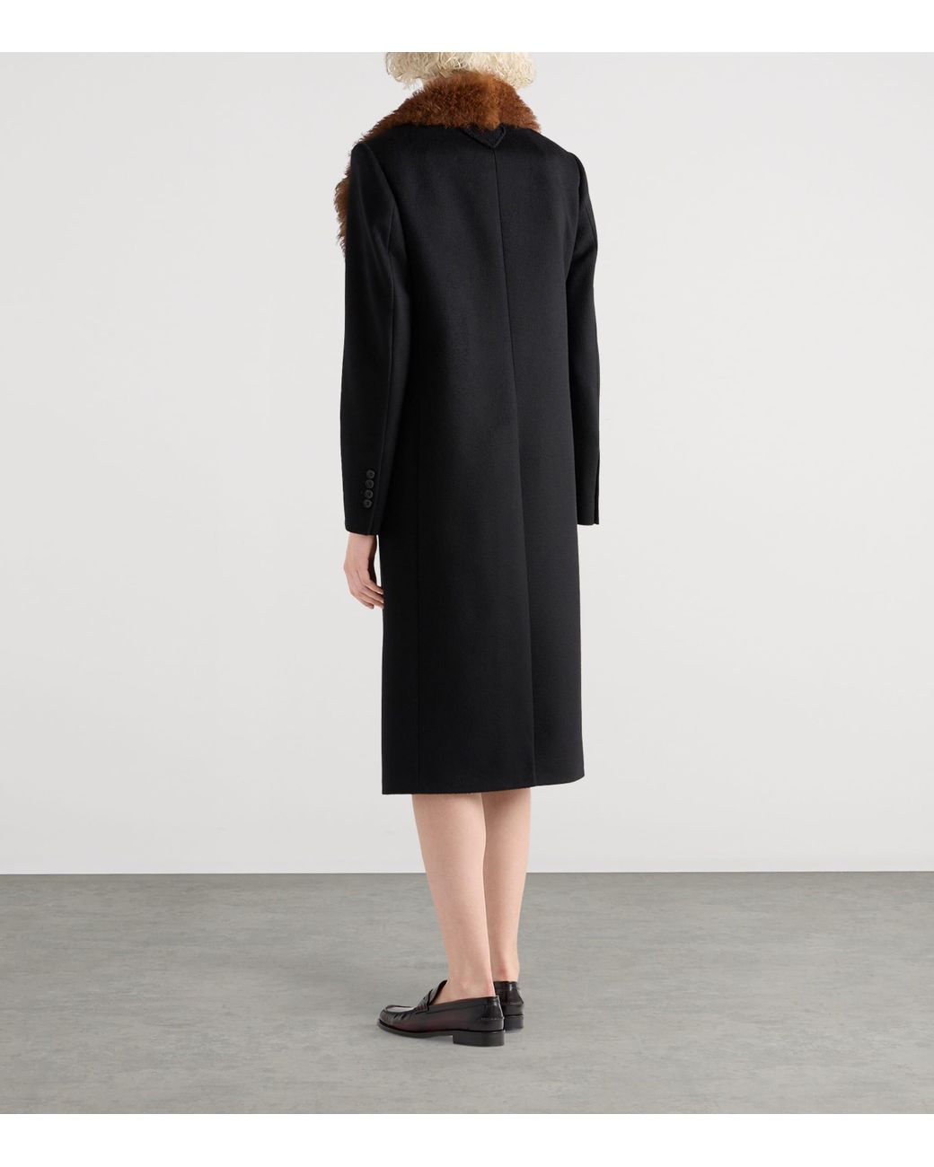 Prada Black Cashmere Double-Breasted Coat