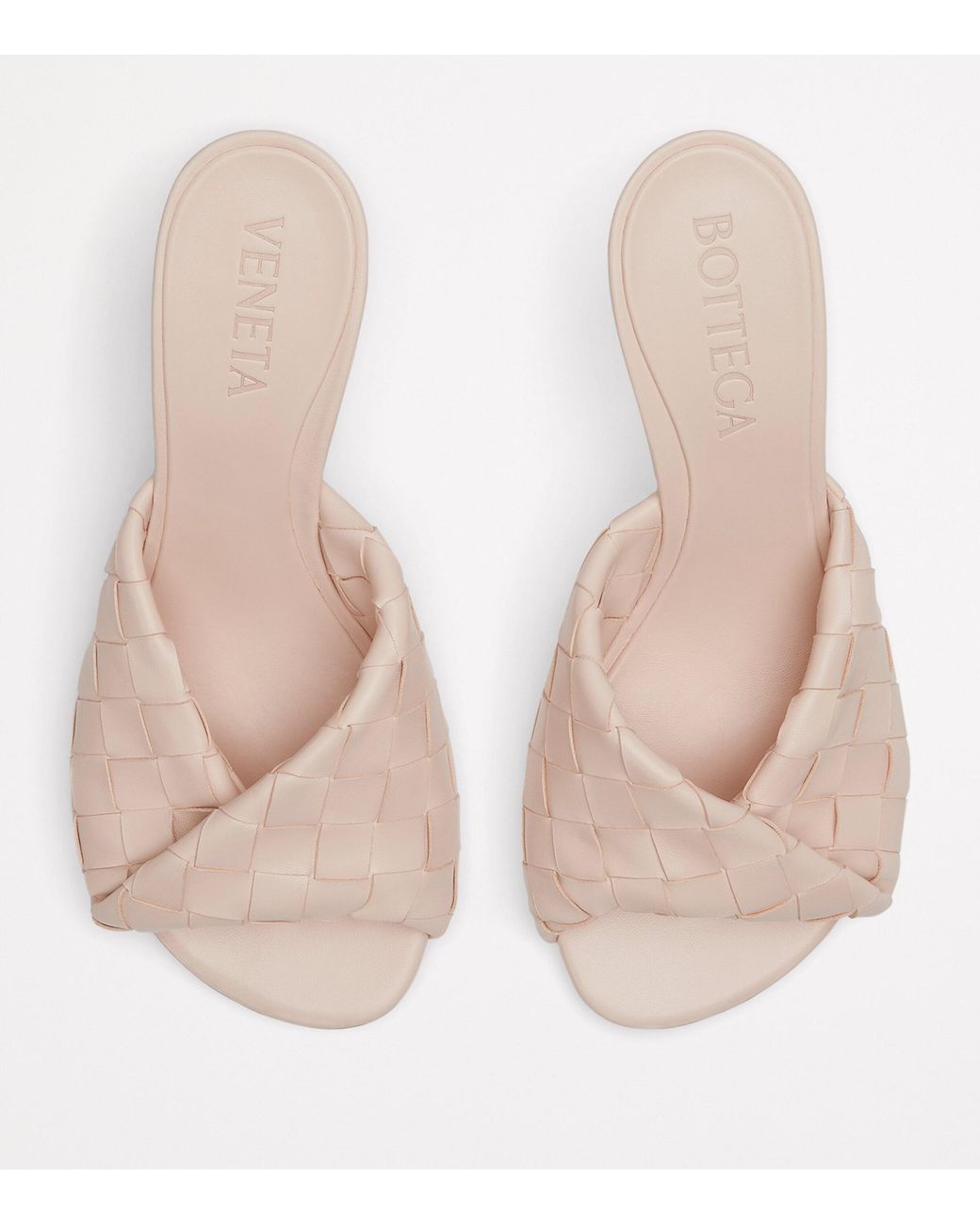 Bottega Veneta Pink Leather Intrecciato Blink Mules 80
