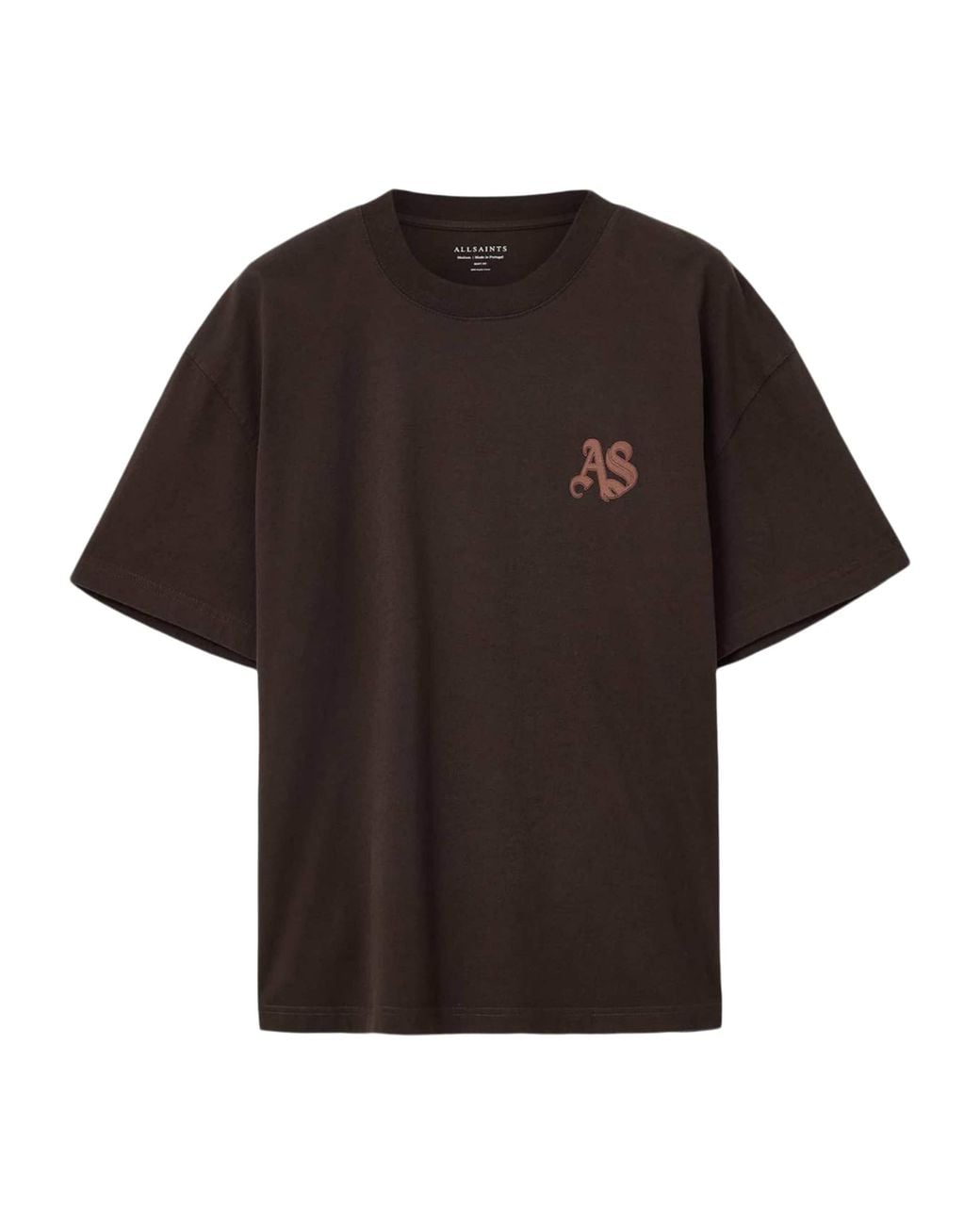 AllSaints Black Organic Cotton Icon Oversized T-Shirt for men