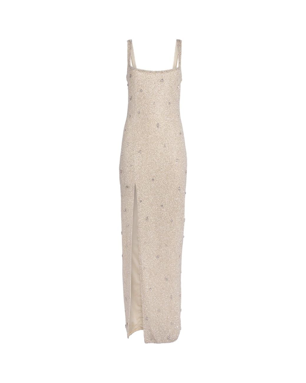 Clio Peppiatt White Embellished Pamela Midi Dress