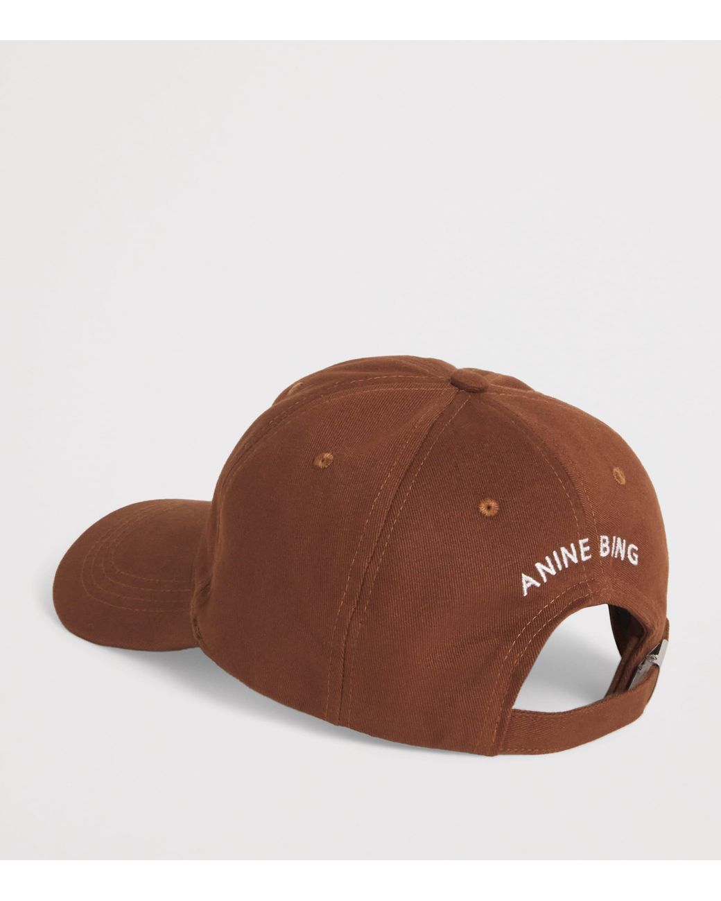 Anine Bing Brown Embroidered Jeremy Baseball Cap
