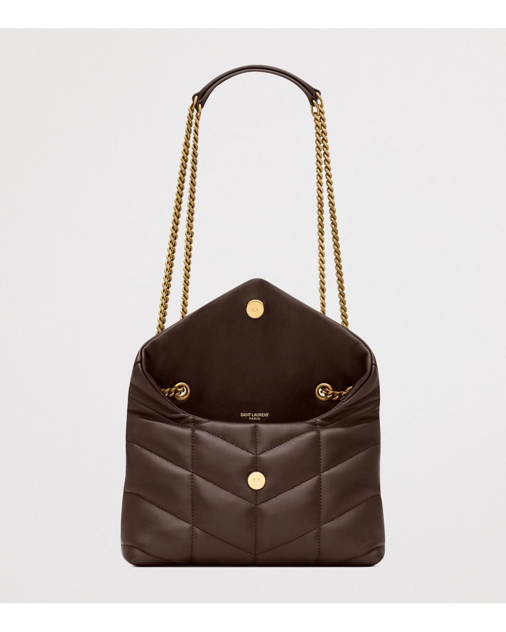 Saint Laurent Brown Toy Loulou Puffer Shoulder Bag