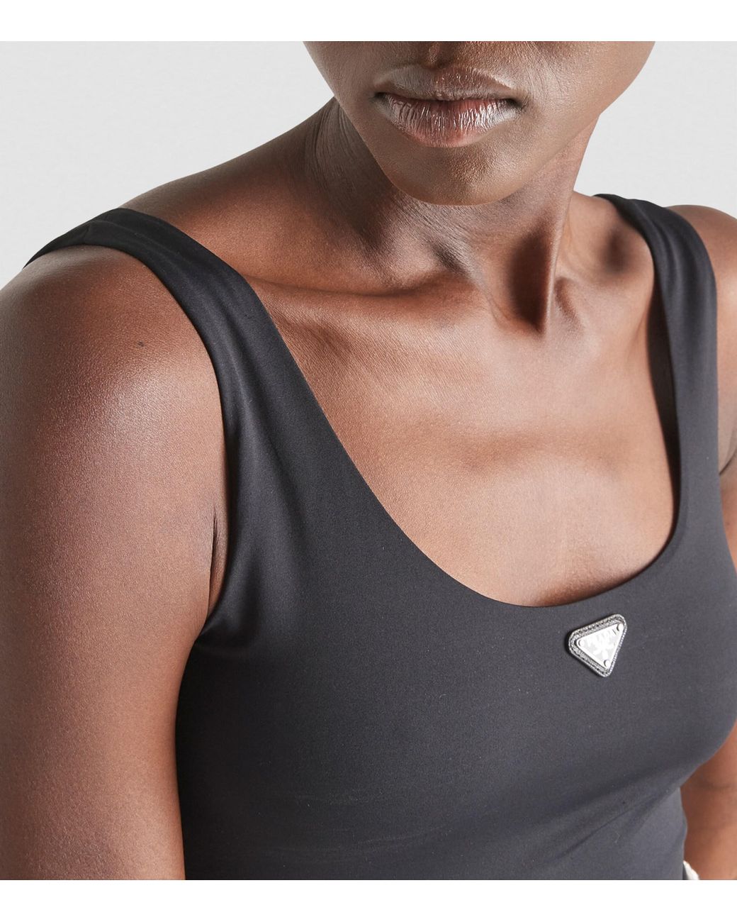 Prada Black Sleeveless Triangle Crop Top