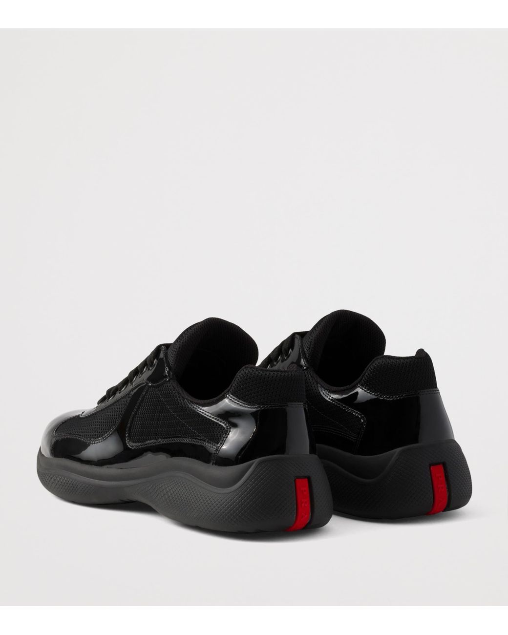 Prada Black Patent Leather-Blend America's Cup Sneakers for men