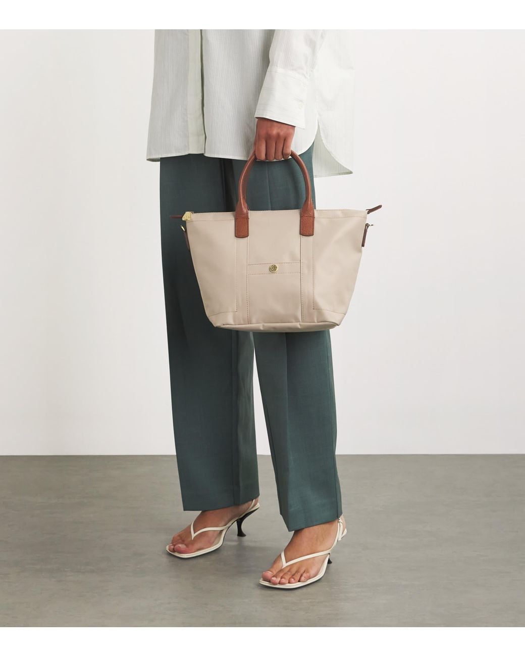 Harrods Natural Grab Nylon Tote Bag