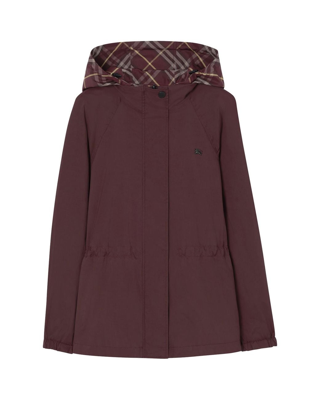 Burberry Purple Reversible Hooded Check Jacket