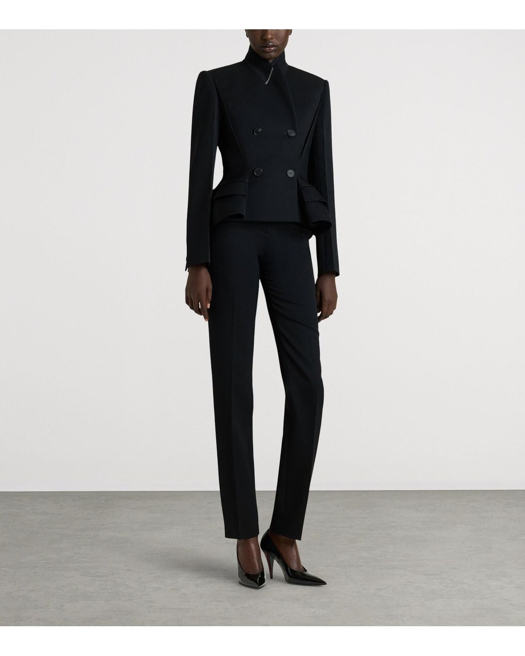 Givenchy Black Wool Cigarette Trousers