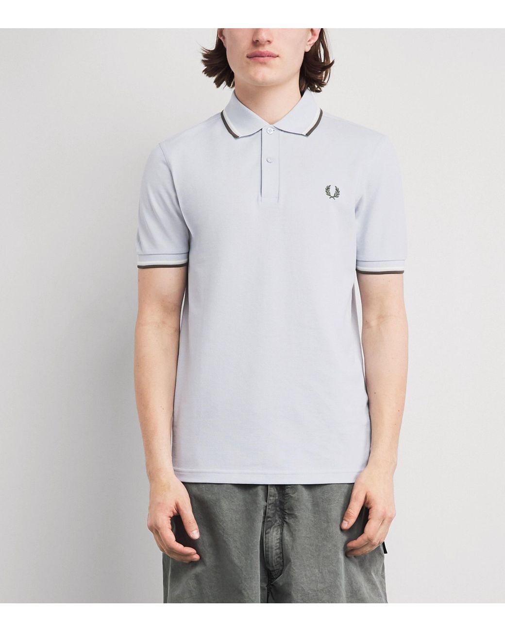 Fred Perry White Cotton Twin Tipped Polo Shirt for men