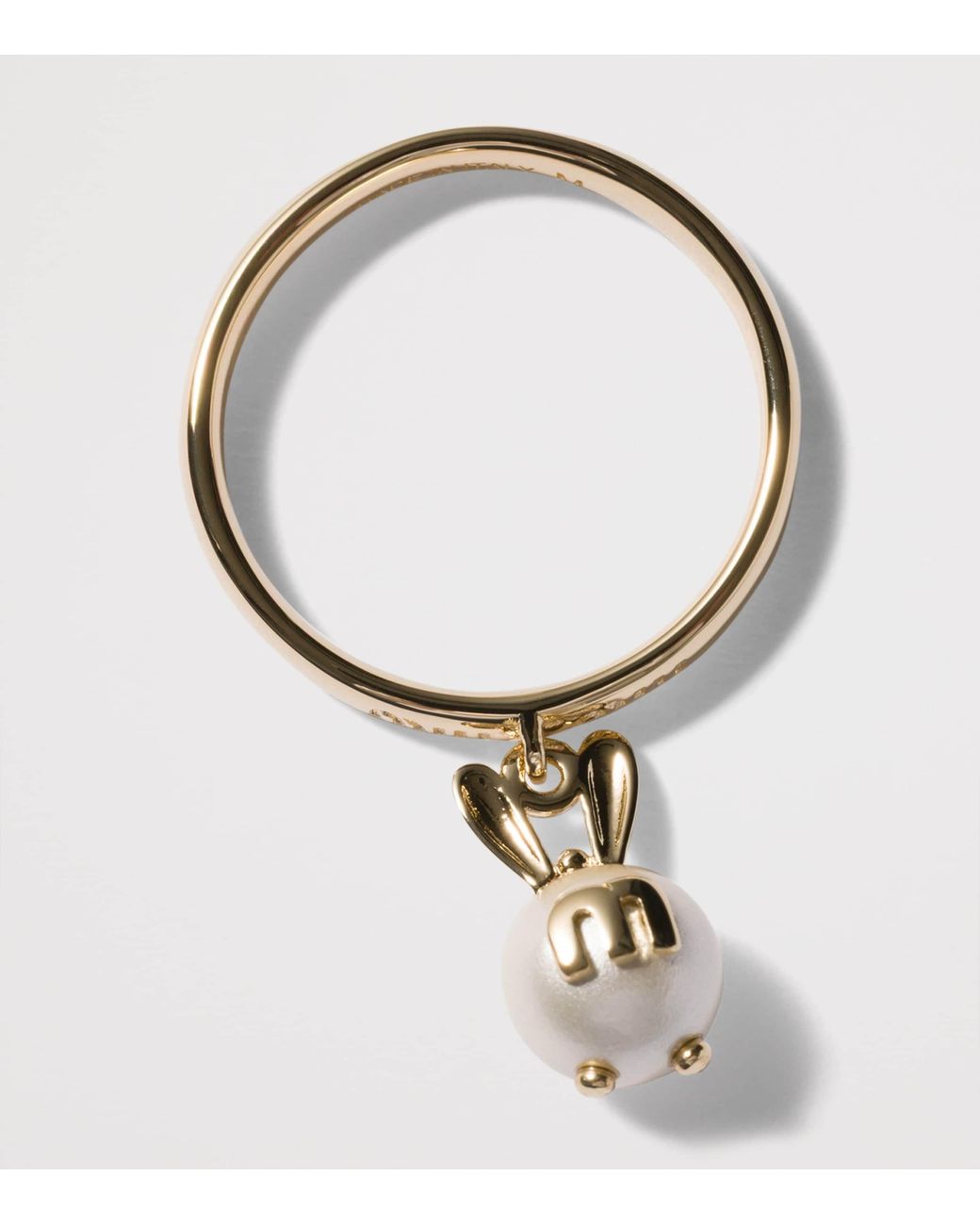 Miu Miu Metallic Pearlised Bunny Pendant Ring